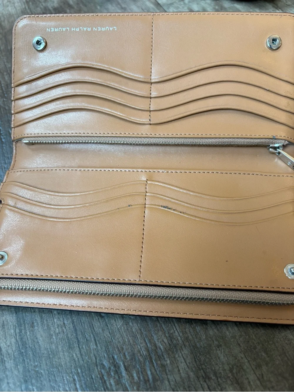 Lauren Ralph Lauren Two-Tone Brown and Tan Continental Wallet